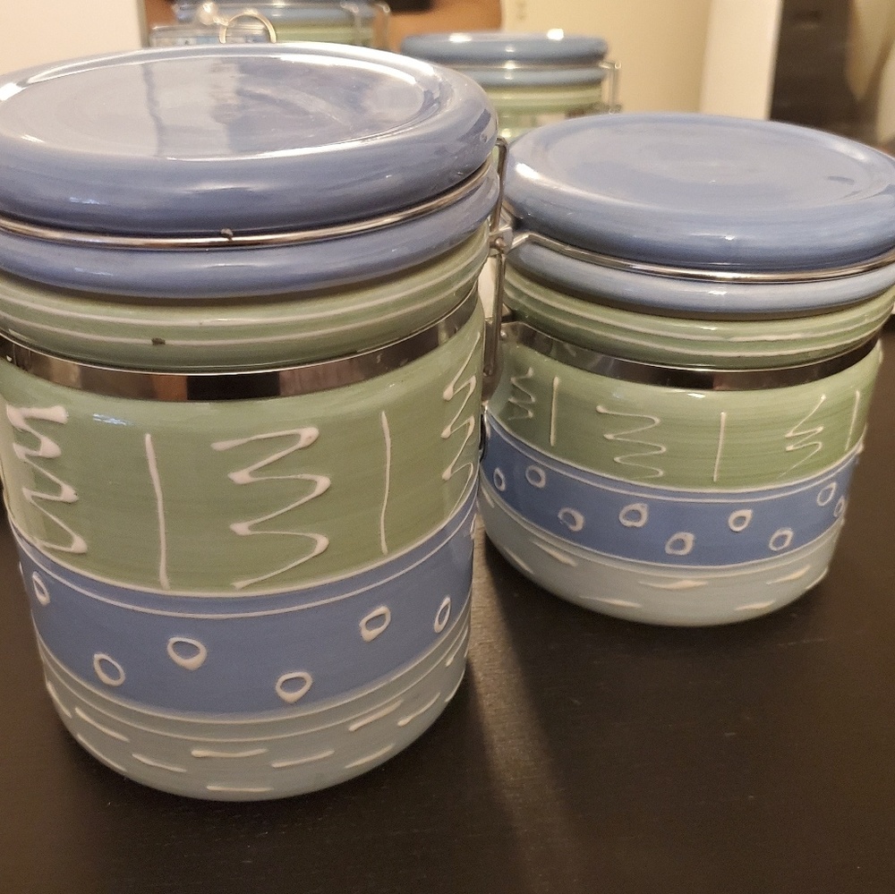 Ceramic glass jars set